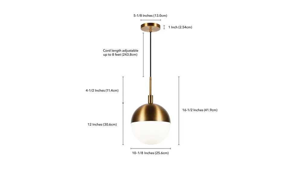 Carita Large Globe Pendant Dimensions