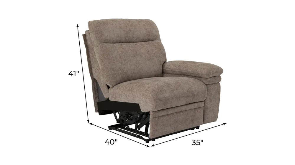 Enbridge Right Arm Facing Dual Power Recliner Dimensions