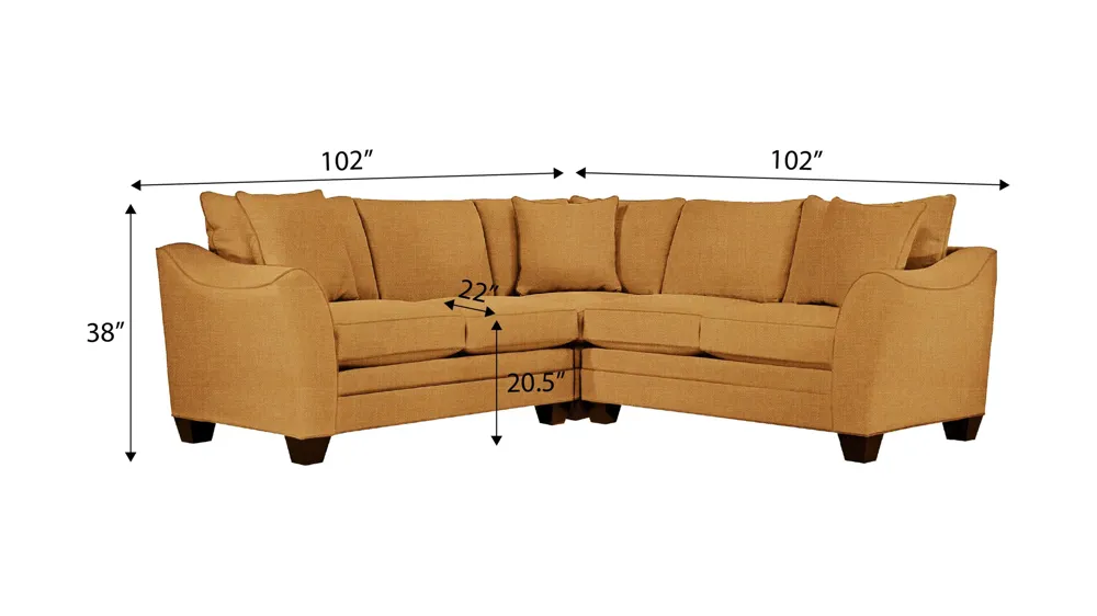 Foresthill 3-pc. Symmetrical Loveseat Sectional Sofa Dimensions