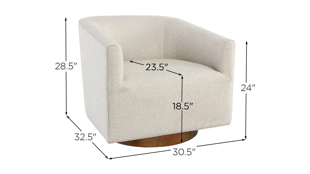 Leonard Swivel Accent Chair Dimensions