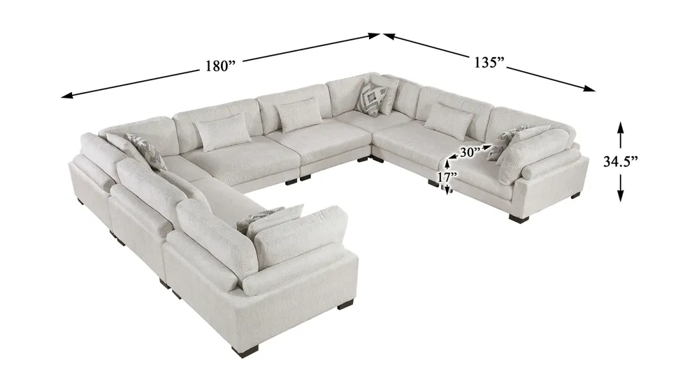 Howerton 8-pc. Modular Sectional Dimensions