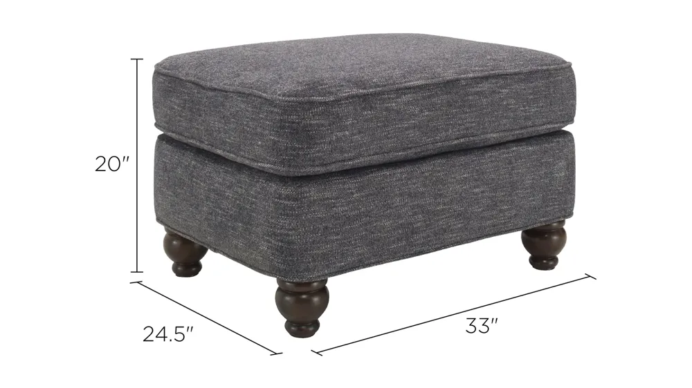 Tifton Chenille Ottoman Dimensions