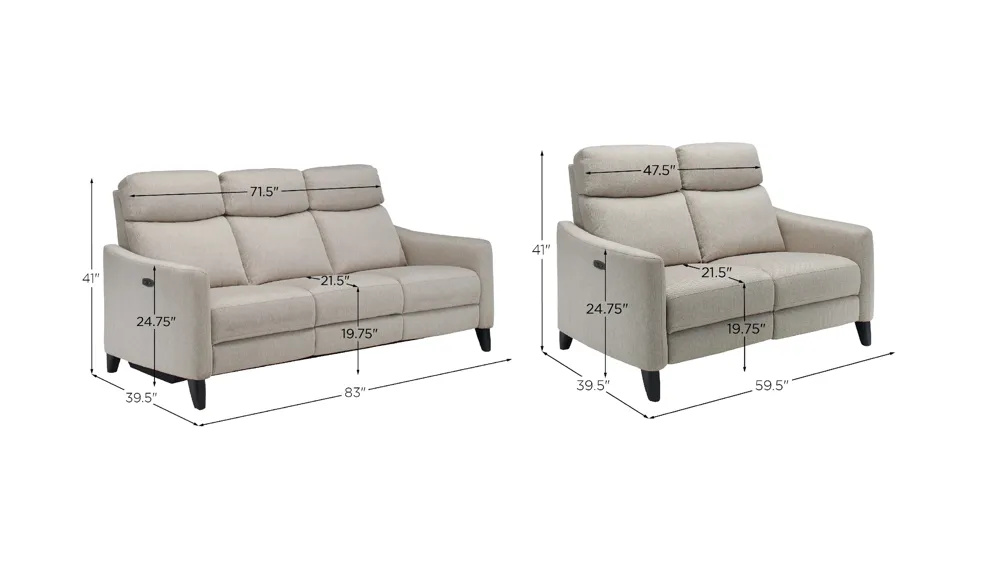 Adrienne Living Room Set Dimensions