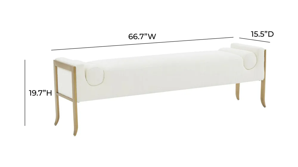 Ines Textured Velvet Bench Dimensions