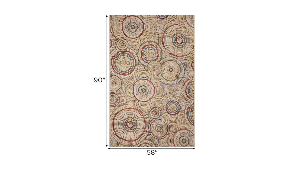 Marina Basket Circles Indoor/Outdoor Area Rug Dimensions