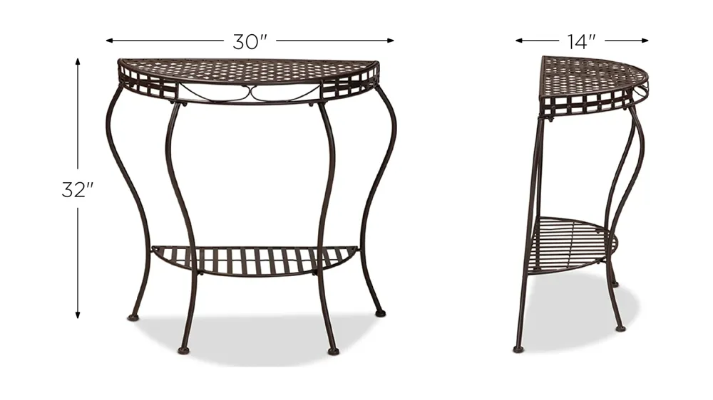 Laraine Metal Outdoor Console Table Dimensions