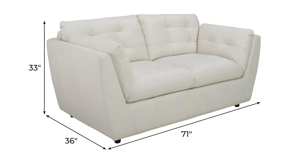 Damar Leather Loveseat | Raymour & Flanigan | Raymour & Flanigan