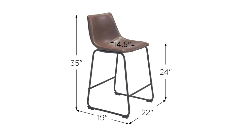 Smart Counter-Height Stool: Set of 2 Dimensions