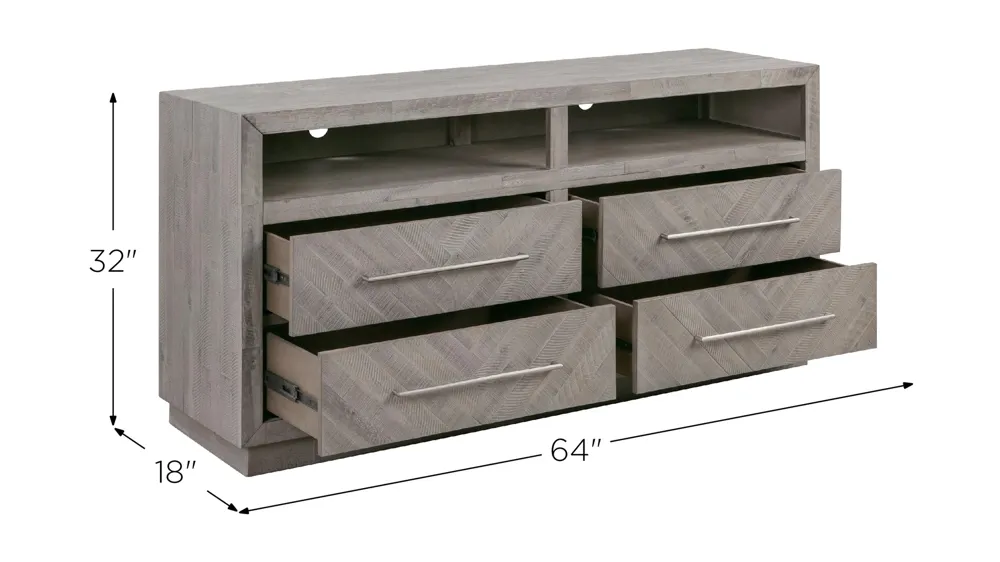 Alexandra Solid Wood 64" Media Console Dimensions