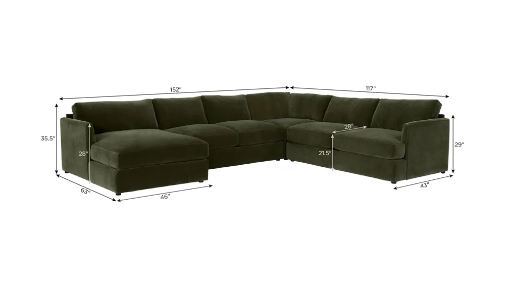 Everest 4-pc. Sectional Dimensions