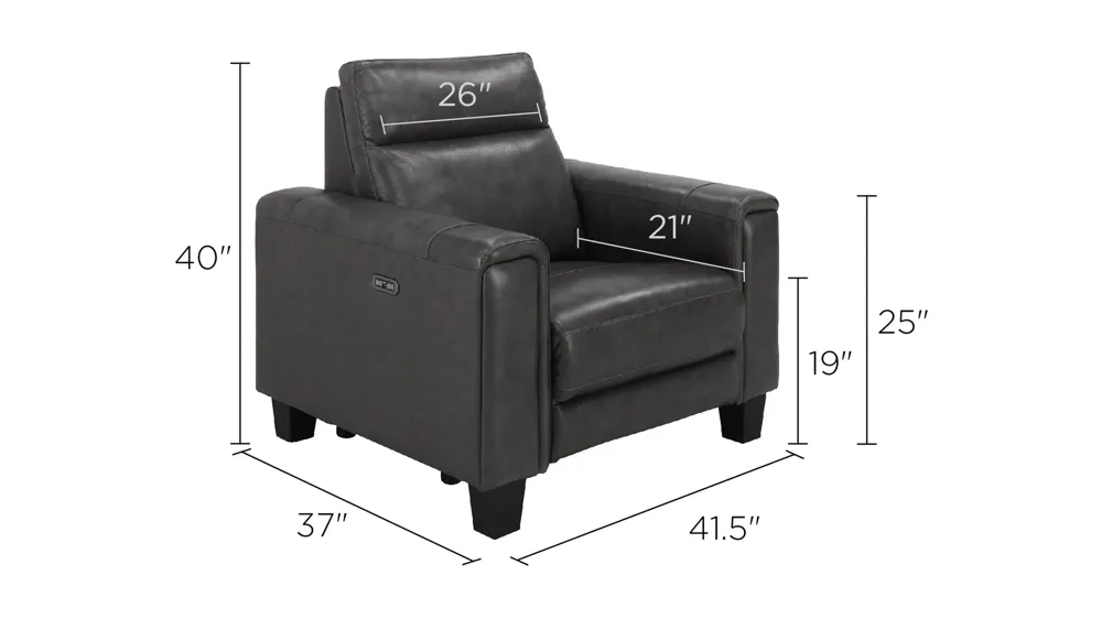 Ace Power Recliner w/ Power Headrest Dimensions