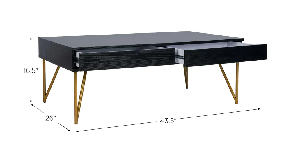 Rosalia Two Drawer Coffee Table Dimensions