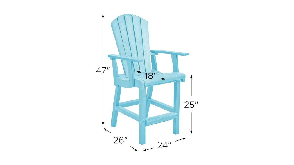 Generation Recycled Outdoor Counter Height Arm Chair Dimensions