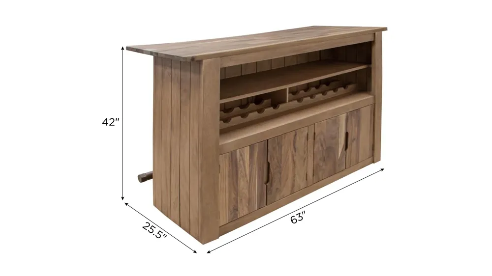 Natural Parota Wooden Bar Dimensions