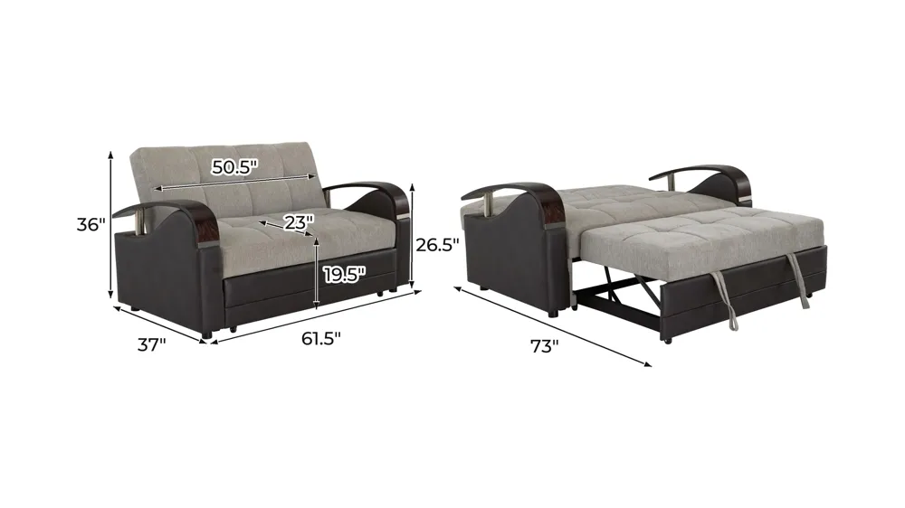 Jayson 2-pc. Klik Klak Pop-Up Sleeper Loveseat Dimensions