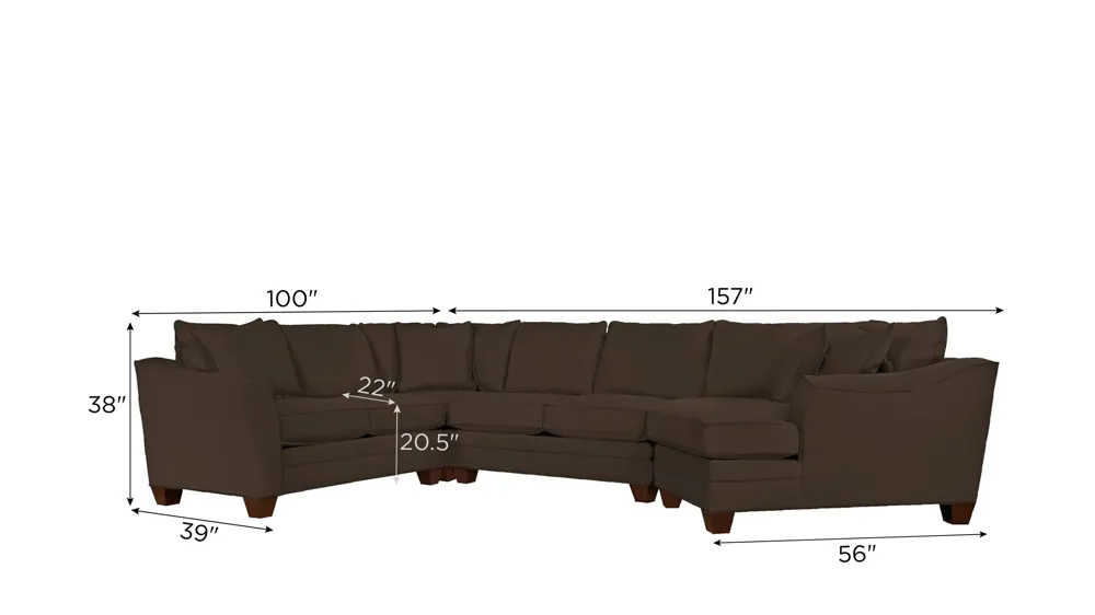 Foresthill 4-pc. Right Hand Cuddler with Loveseat Sectional Sofa Dimensions