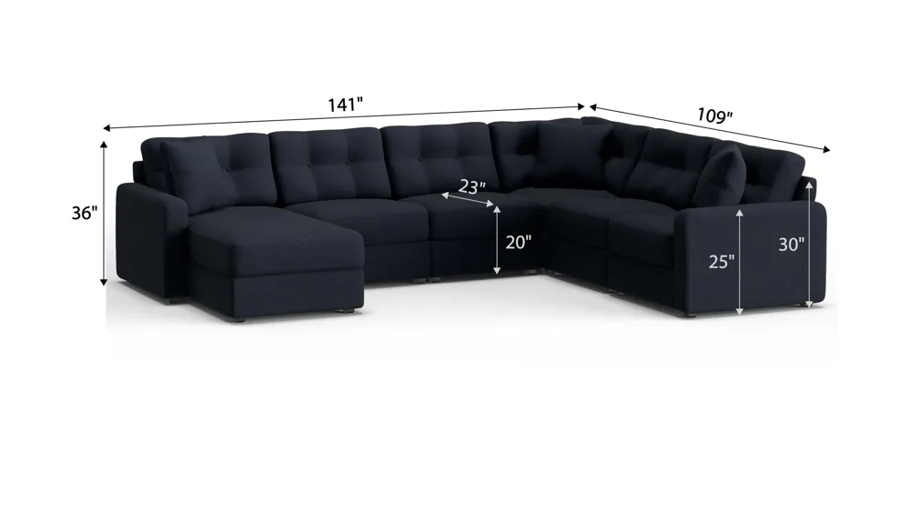 ModularOne 6-pc. Sectional Dimensions