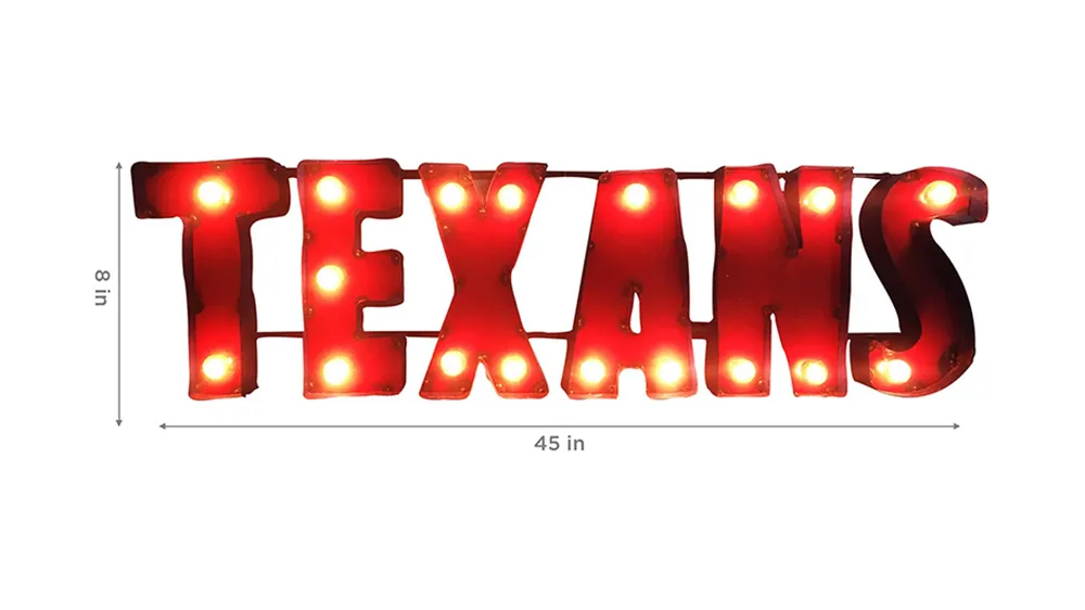 NFL Lighted Recycled Metal Sign Dimensions