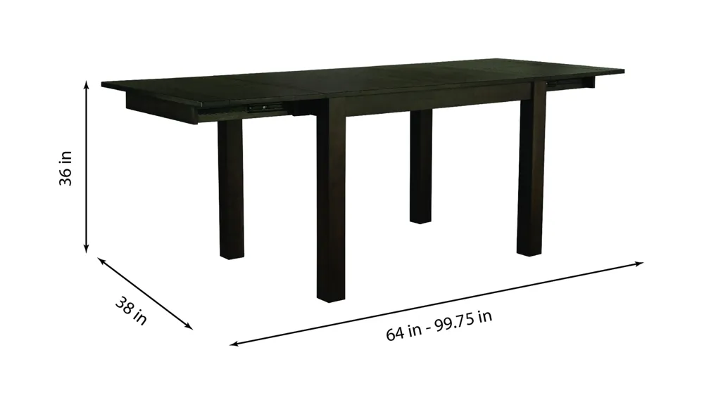 Mirabelle 2-Leaf Counter Height Dining Table Dimensions