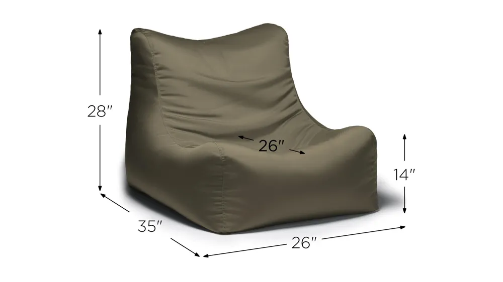 Tobin Outdoor Bean Bag Chair Dimensions