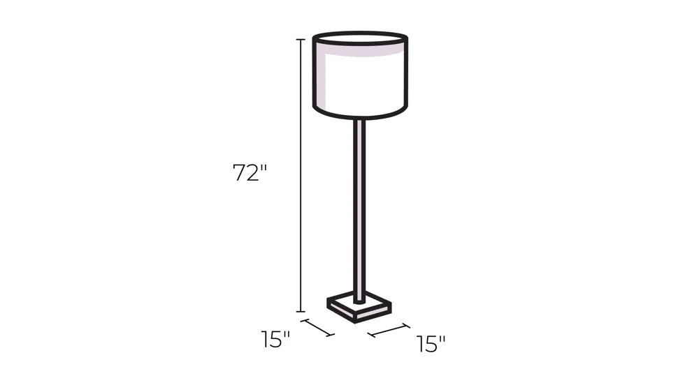 Dixon 3 Light Torchiere Lamp Dimensions