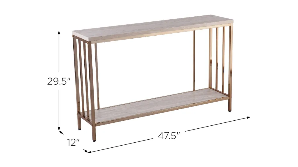 Hely Faux Marble Console Table Dimensions