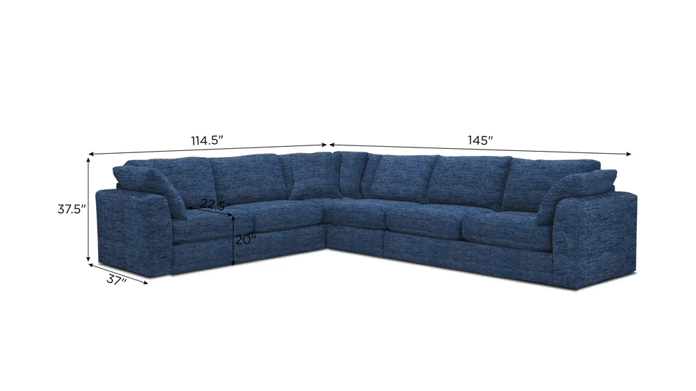 Nappily 4-pc. Sectional Dimensions