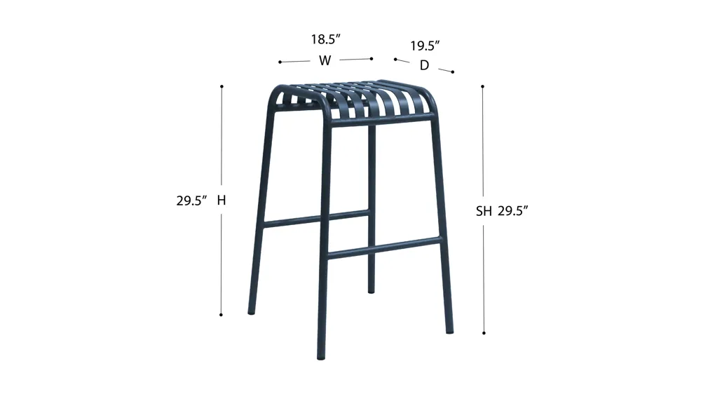 Enid Outdoor Bar Stool - Set of 2 Dimensions