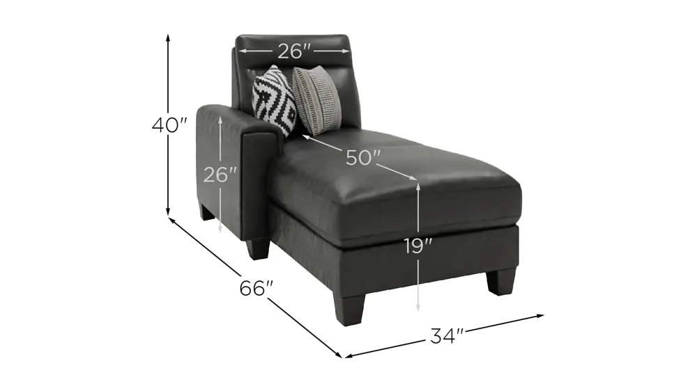 Ace Left Arm Facing Power Chaise Dimensions