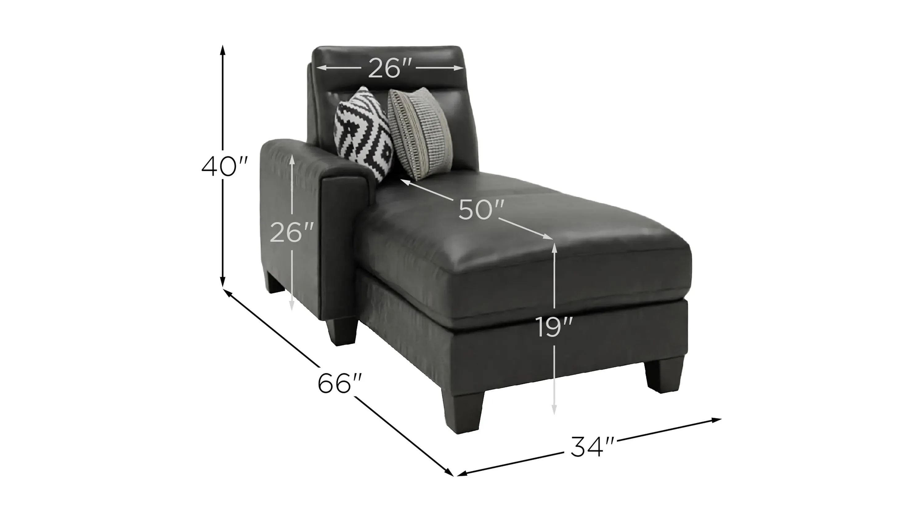 Ace Left Arm Facing Power Chaise | Raymour & Flanigan