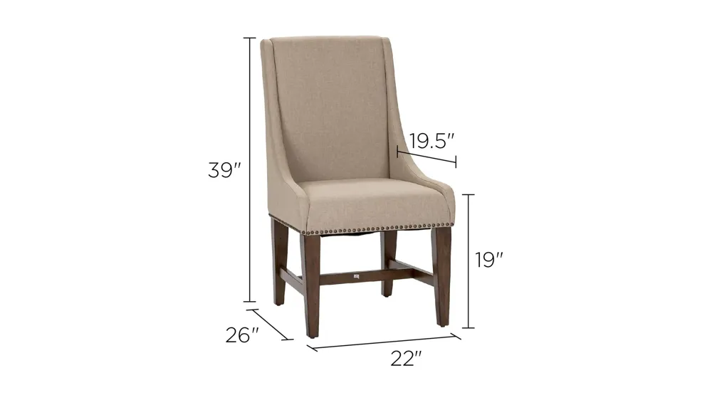 Denise Upholstered Dining Chair-Set of 2 Dimensions