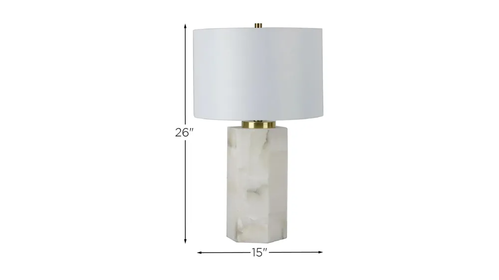 Alabaster Table Lamp with Night Light Dimensions