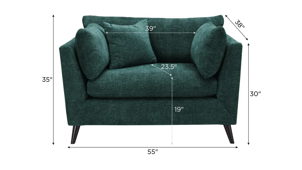 Caruso Chair and a Half Dimensions