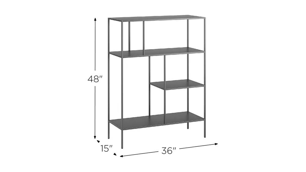 Zinnia 48" Tall Bookcase Dimensions