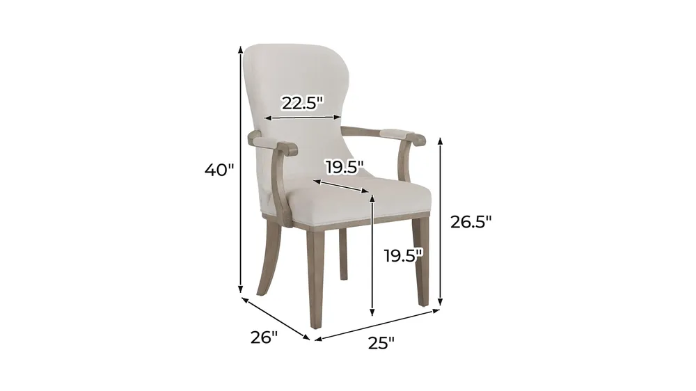 Seraphina Arm Chair Dimensions