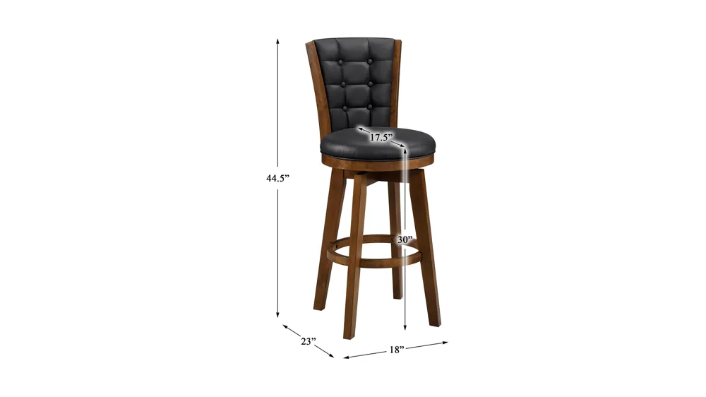 Donovan Pub Height Swivel Stool Set of 2 Dimensions