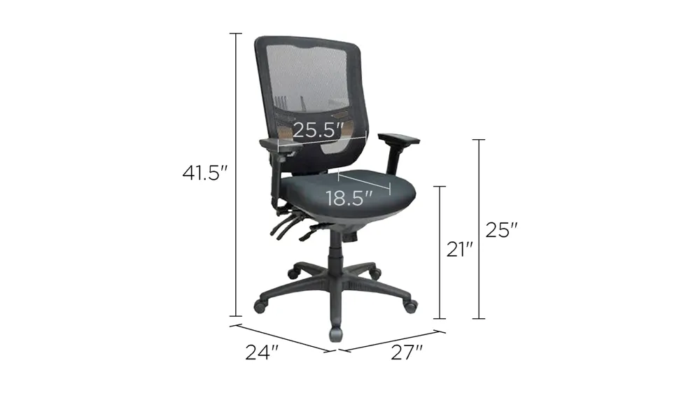 Tempur-Pedic Mesh Back Home Office Chair Dimensions