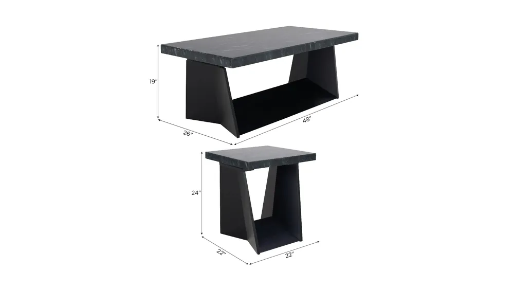 Mahal 3-pc. Occasional Table Set Dimensions
