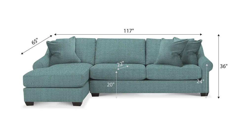 Thatcher 2-pc. Sectional Dimensions