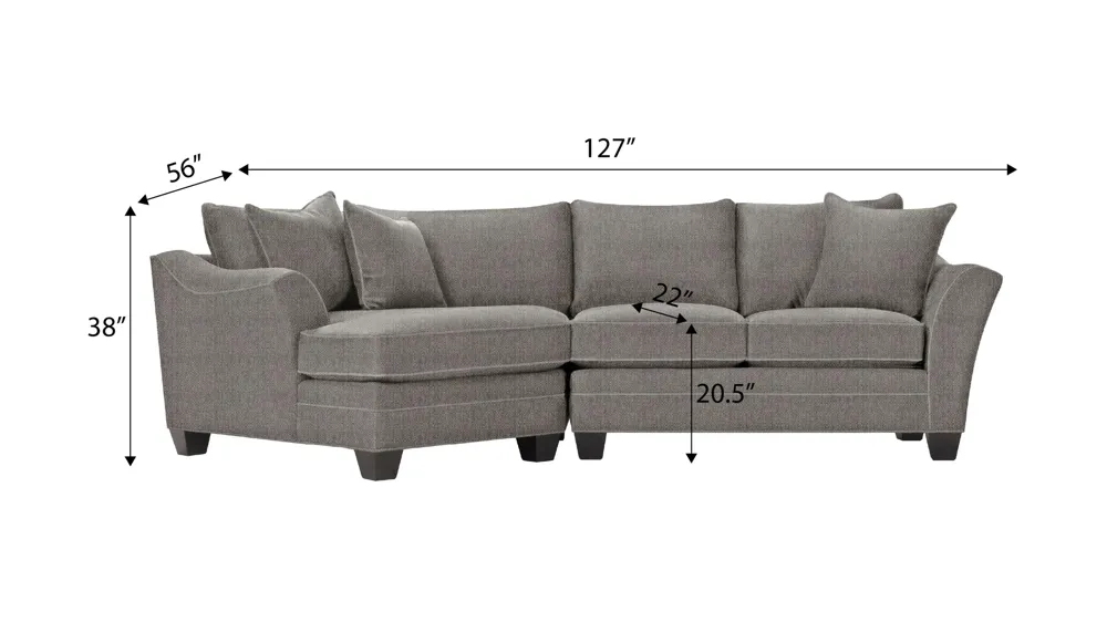 Foresthill 2-pc. Left Hand Cuddler Sectional Sofa Dimensions
