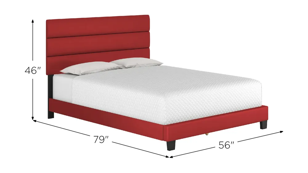Parker Faux Leather Platform Bed Dimensions