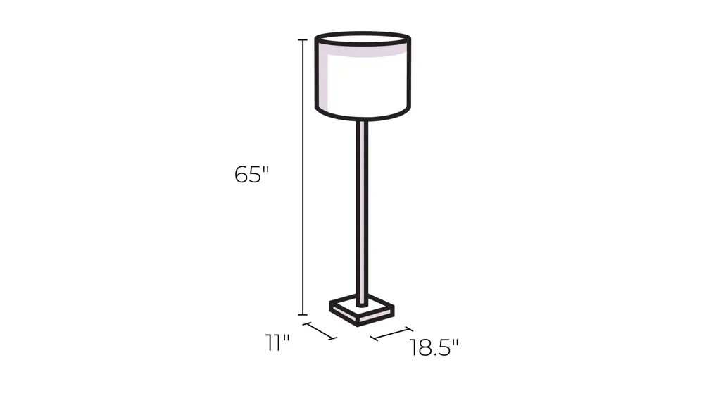 Jeffrey Shelf Floor Lamp Dimensions