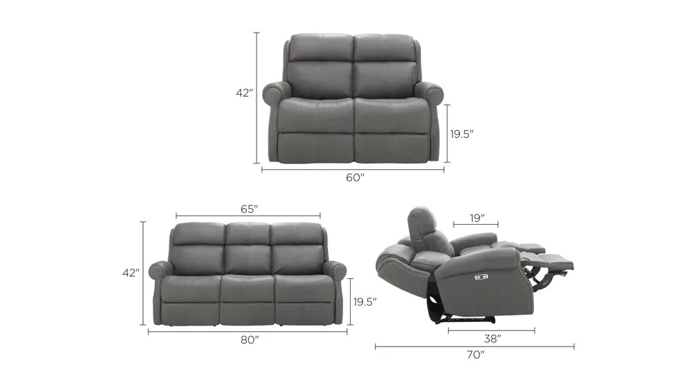 Cabella 2-pc. Sofa & Loveseat Set Dimensions