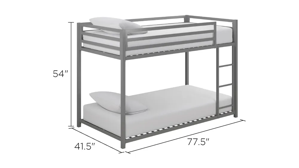 Miles Twin over Twin Bunk Bed Dimensions