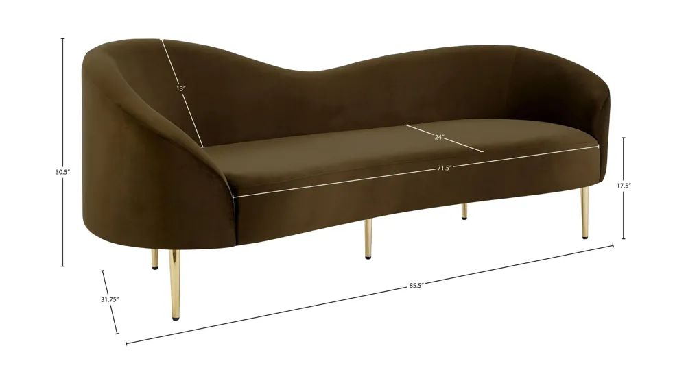 Ritz Velvet Sofa Dimensions