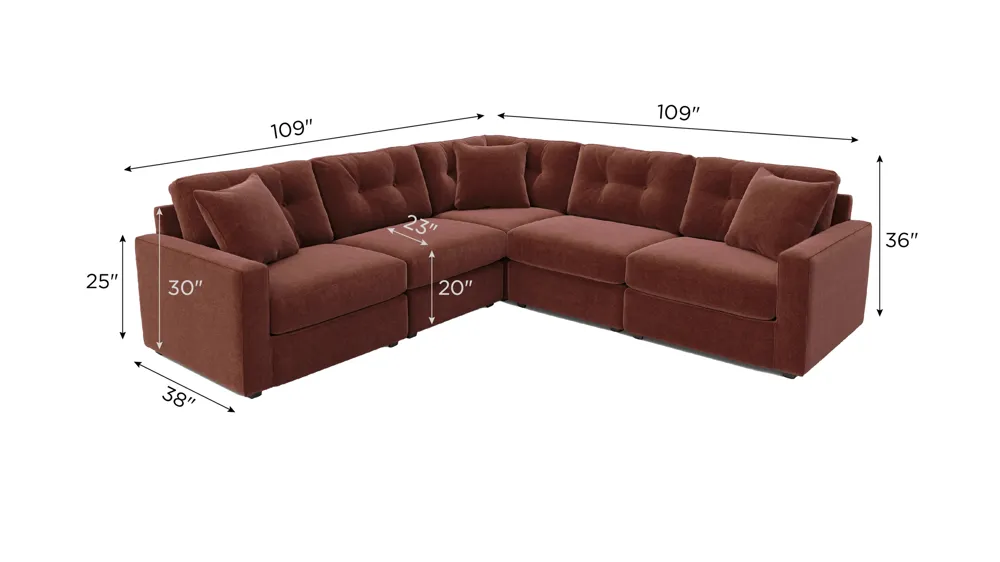 ModularOne 5-pc. Sectional Dimensions