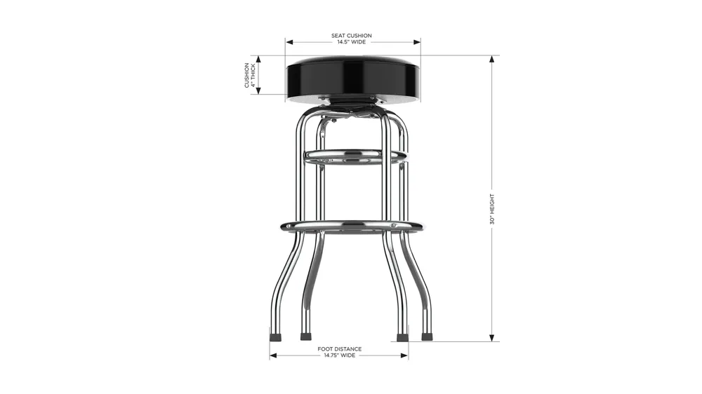 NFL Backless Swivel Bar Stool Dimensions