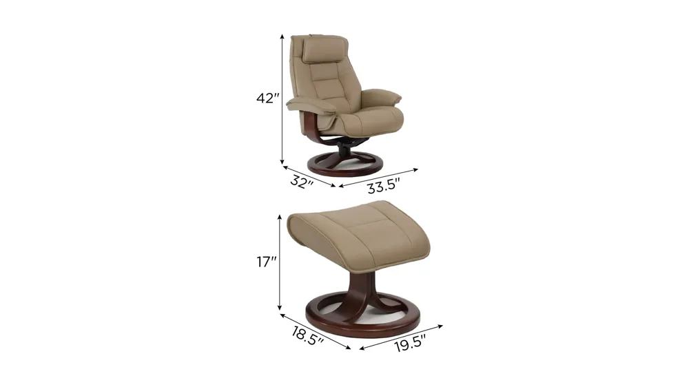 Mustang R Large Recliner and Ottoman Dimensions