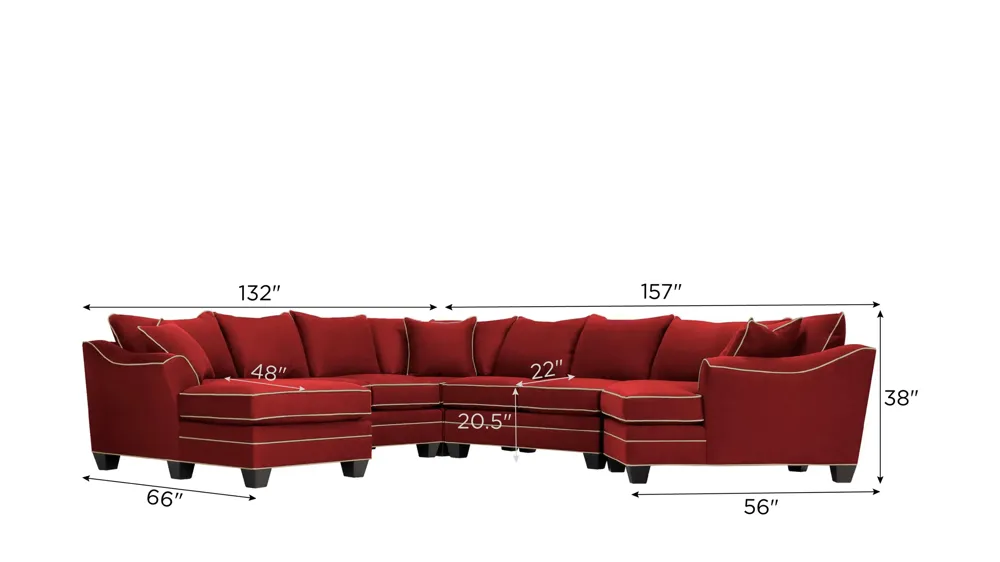 Foresthill 5-pc. Left Hand Facing Sectional Sofa Dimensions