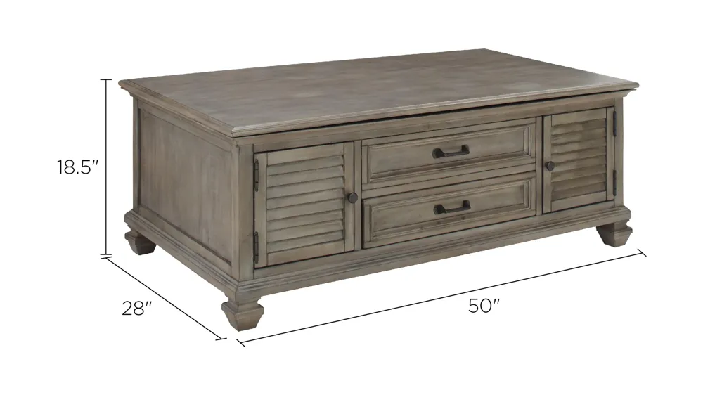 Ashford Lift Top Cocktail Table Dimensions